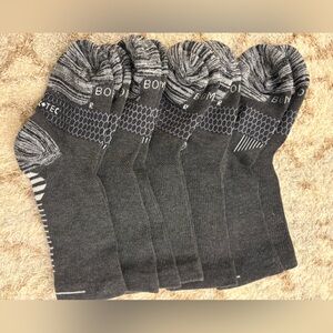 Bombas Black and Gray Patterned Athletic Socks 5-pack Size: S
